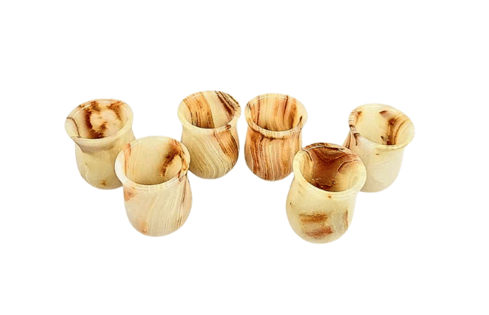 Natural Onyx Stone Cups - Set of 6